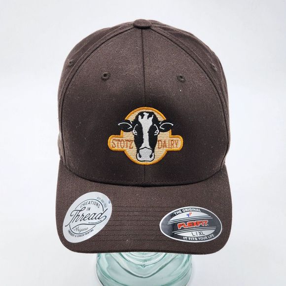 Stotz Dairy Custom Flexfit Embroidered Logo Fitted Cap Hat - Picture 1 of 7